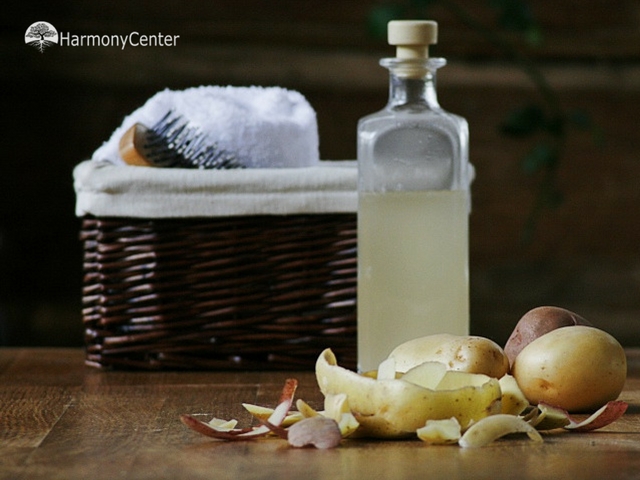 Aardappelschil haarspoeling maken